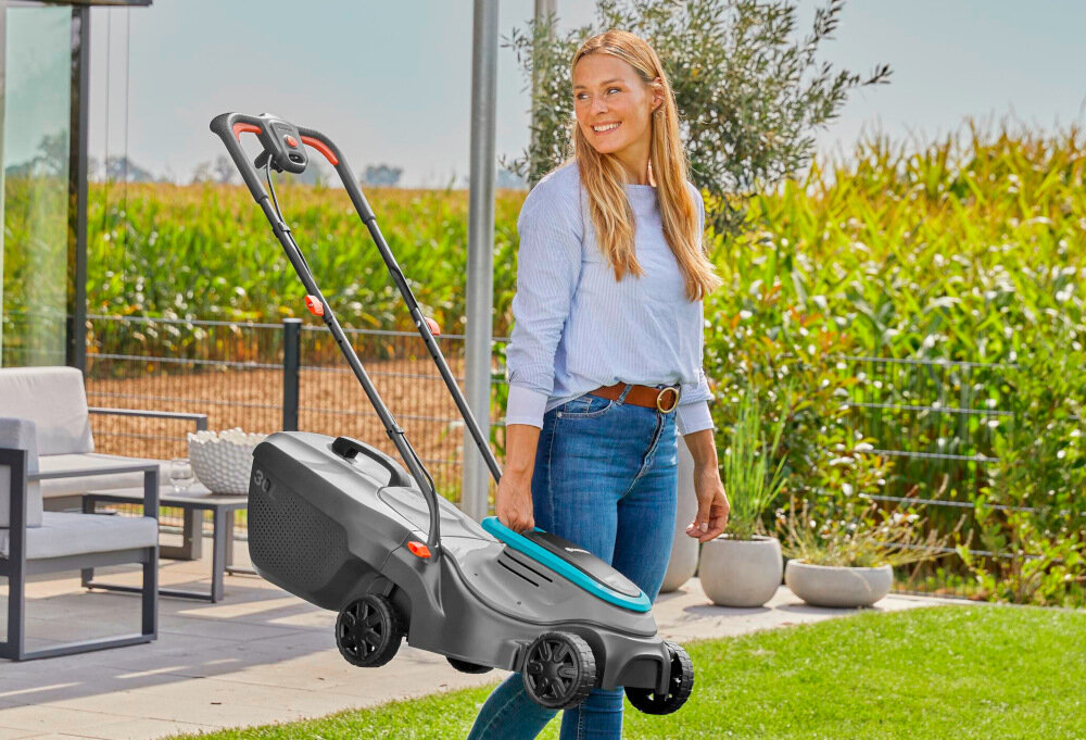 Kosiarka elektryczna GARDENA PowerMax 32 1200 G2 14633-20 1200W prowadzenie jedną ręką niski ciężar wygodne przenoszenie