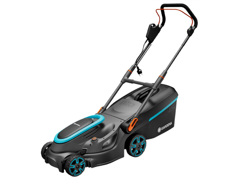 Kosiarka elektryczna GARDENA PowerMax 37 1800 G2 14637-20 1800W podwójnie hartowane ostrze DuraEdge precyzyjnie szlifowane szerokość koszenia 37 cm