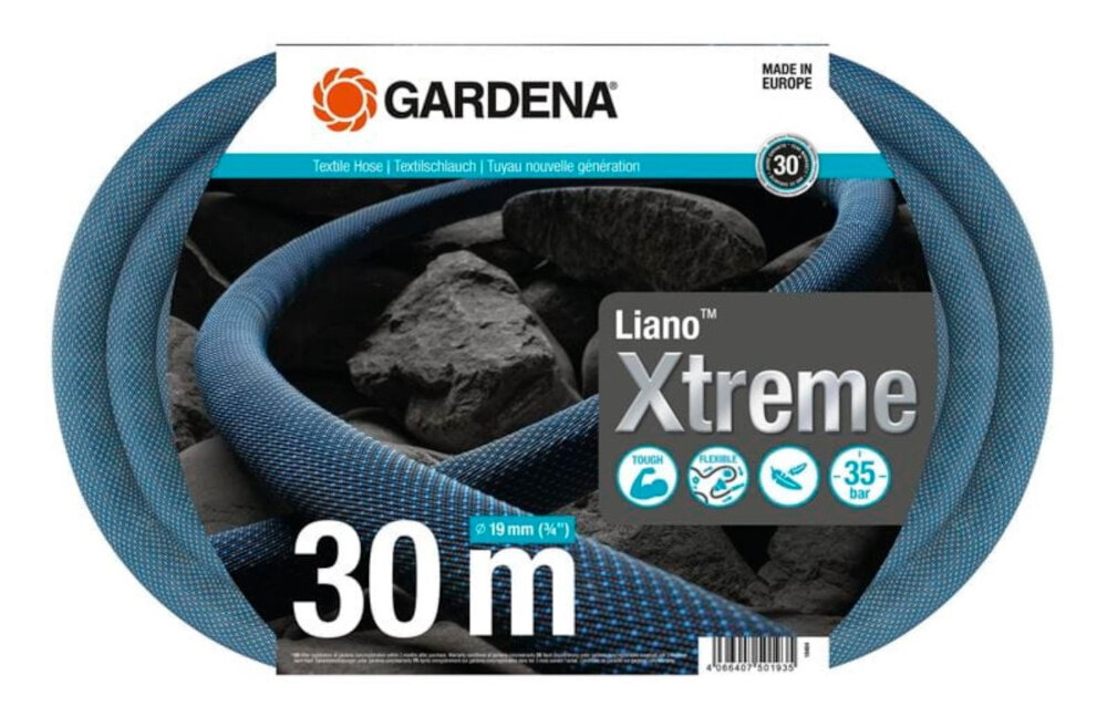Wąż ogrodowy tekstylny GARDENA Liano Xtreme 3/4 cala 30 m 18484-20 zestaw szybkozlacza dokumentacja