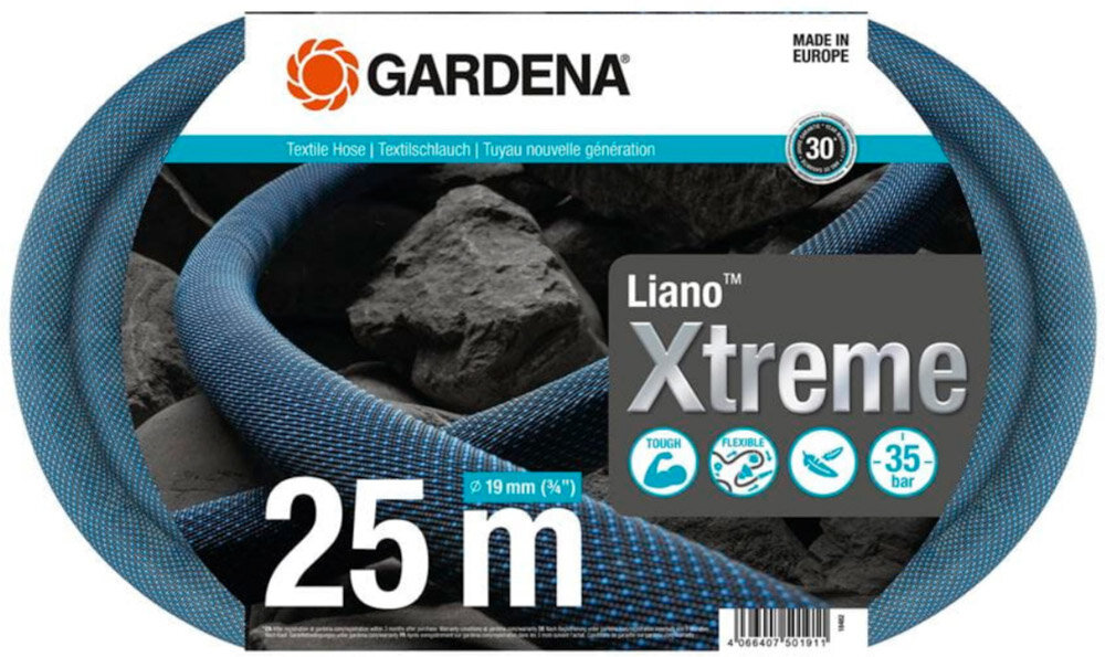 Wąż ogrodowy tekstylny GARDENA Liano Xtreme 3/4 cala 25 m 18482-20 zestaw szybkozlacza dokumentacja