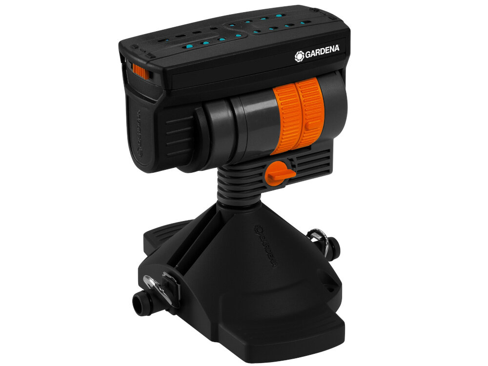 Zraszacz GARDENA Micro-Drip-System OS 90 zraszacz na białym tle podlewanie prostokątnych obszarów w ogrodzie raszanie powierzchni od 1 do 90 m² oszczędza czas odpowiednia ilość wody
