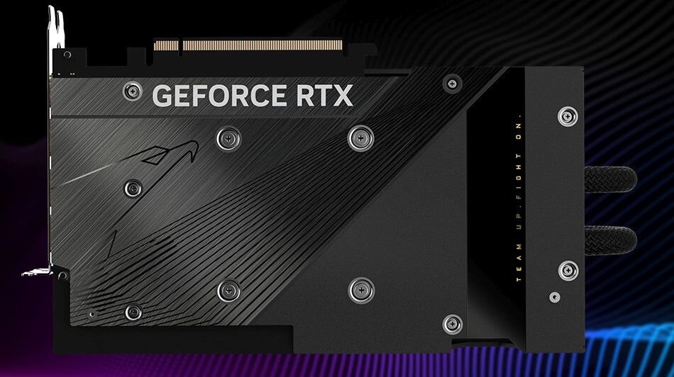 Відеокарта GIGABYTE Aorus GeForce RTX 4090 Xtreme Waterforce 24 ГБ - металева пластина