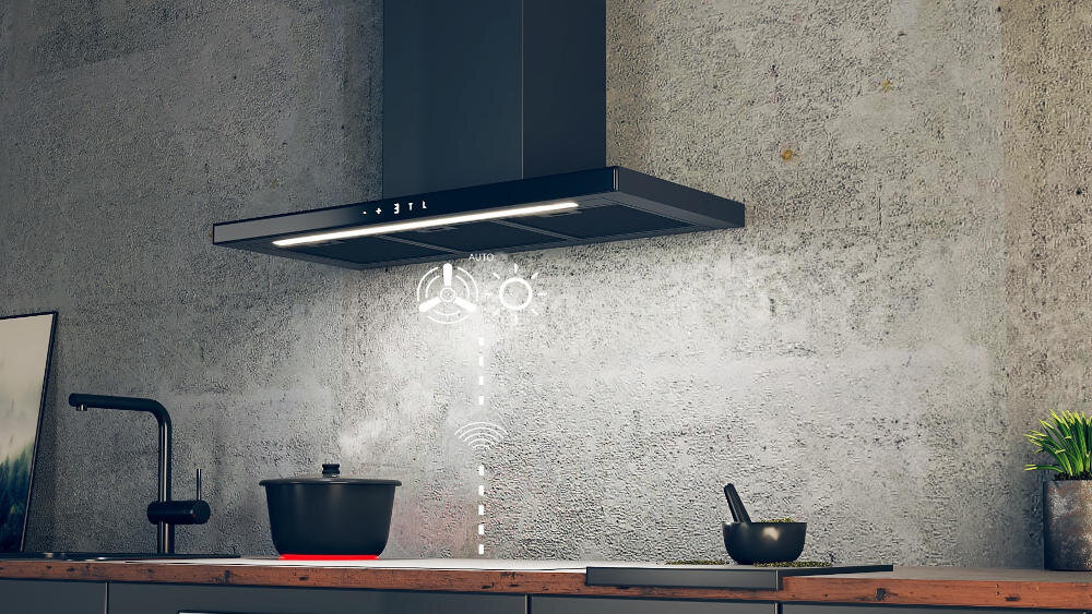 VDVDB T-STRIPE 60 H2H tradycyjne wzornictwo konstrukcja okap szerokość turbina wydajność