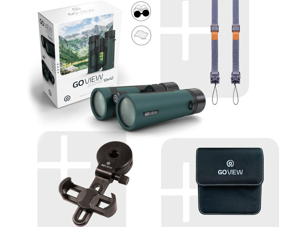 Lornetka GOVIEW Zoomr 10x42 Zielony opakowanie akcesoria zestaw zawartość