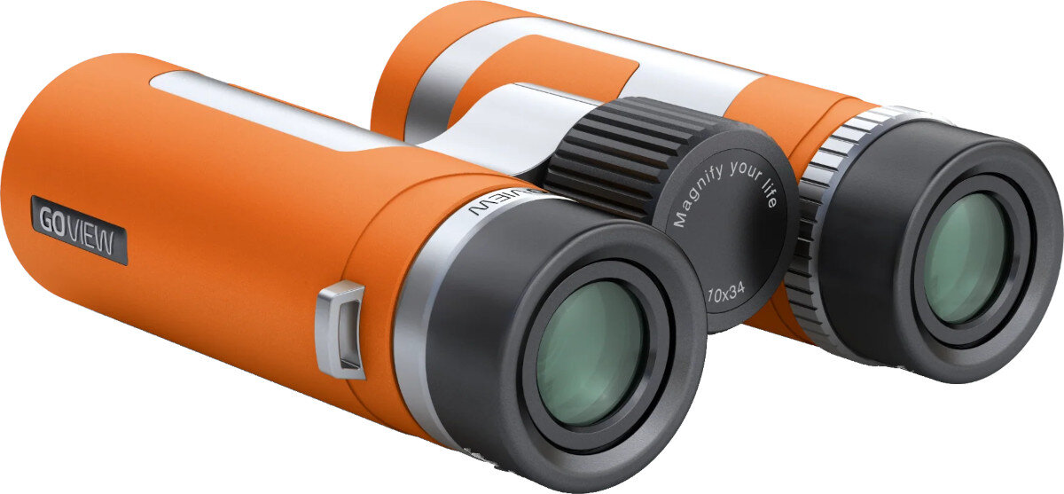 Lornetka GOVIEW Zoomr 10x34 Pomarańczowy konstrukcja regulacja  pokrętło 