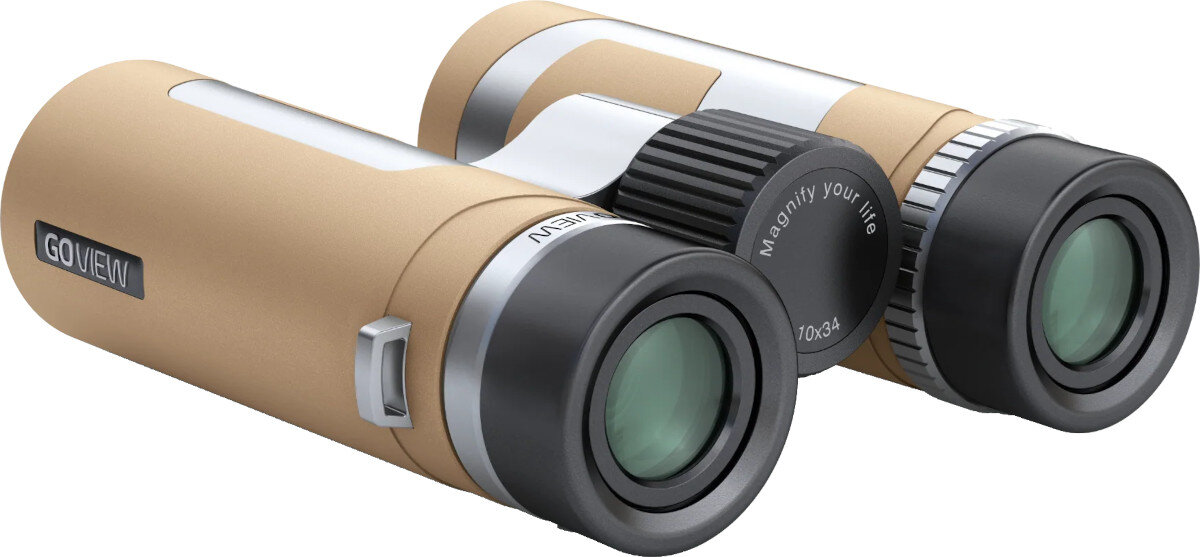 Lornetka GOVIEW Zoomr 10x34 Brązowy konstrukcja regulacja  pokrętło 