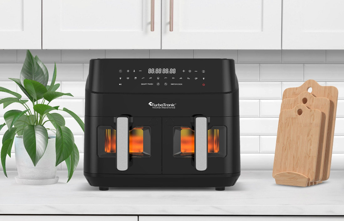 Frytkownica beztłuszczowa TURBOTRONIC TT-DAF6W Czarny dwa kosze pojemnosc 4,5l