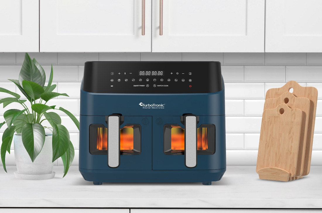 Frytkownica beztłuszczowa TURBOTRONIC TT-DAF6W Niebieski dwa kosze pojemnosc 4,5l