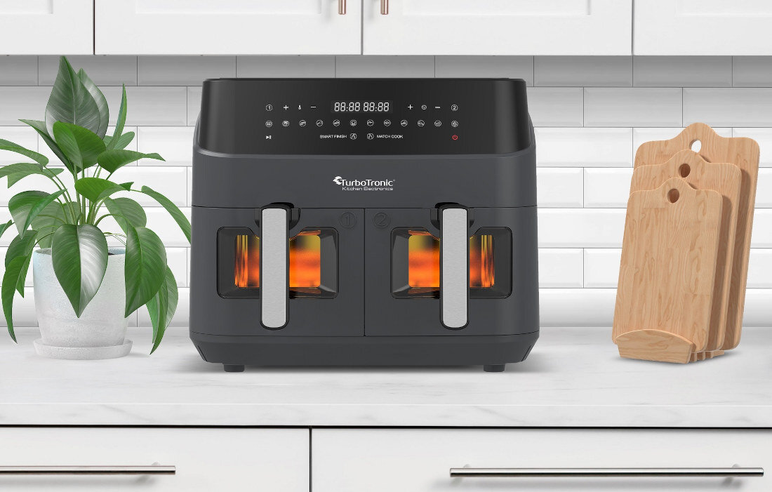 Frytkownica beztłuszczowa TURBOTRONIC TT-DAF6W Niebieski Technologia Rapid Air 360° rownomierne smazenie