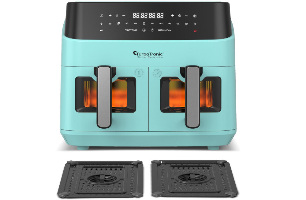 Frytkownica beztłuszczowa TURBOTRONIC TT-DAF6W Turkusowy zestaw akcesoria komplet wyposazenie