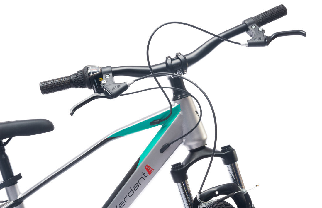 Rower dzieciecy SUN BABY Verdant 20 cali Srebrno-turkusowy 6 biegow tylnych manetki Shimano obsluga