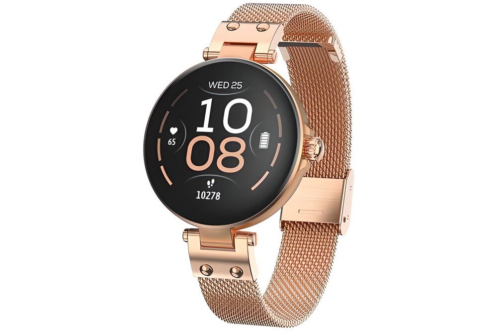 Smartwatch FOREVER Forevive Petite  ekran bateria czujniki zdrowie sport pasek ładowanie pojemność rozdzielczość łączność sterowanie krew puls rozmowy smartfon aplikacja 