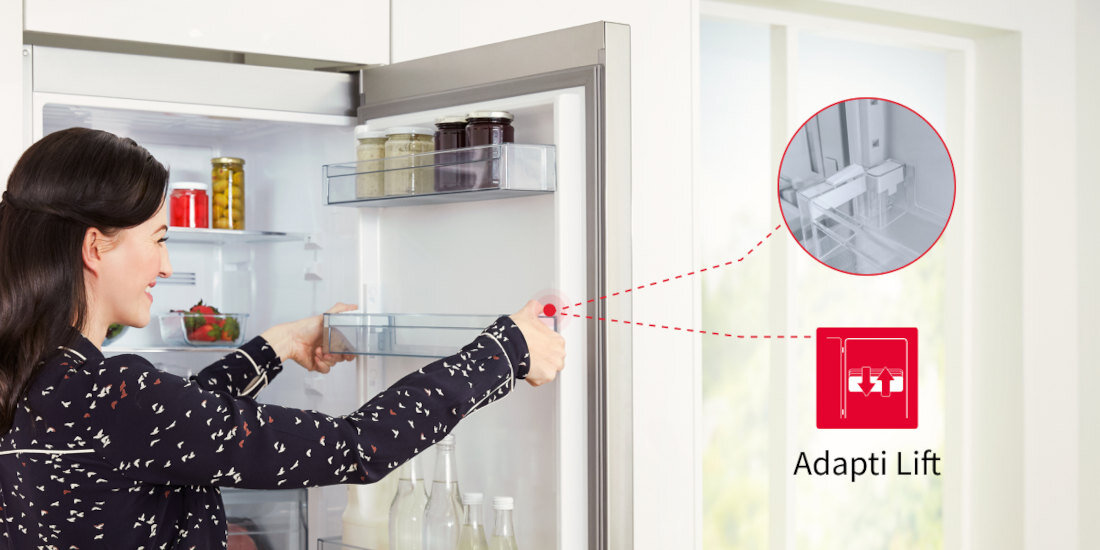Lodowka SHARP SJ-BB05DTXLF-EU 181cm Inox na duze i wysokie pojemniki AdaptiLift