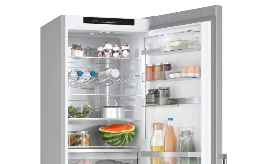 Lodówka BOSCH KGN39VXBT No frost 203cm Ciemny Inox sygnalizacja dzwiękowa świetlna LED