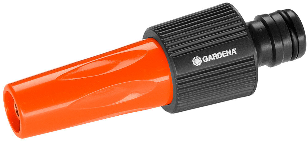 Pistolet zraszający GARDENA Profi-System 02818-20 zraszacz na białym tle dysza wykonana z mosiądzu odporna na uszkodzenia mechaniczne i korozję można intensywnie używać w ogrodzie bez obaw o awarie