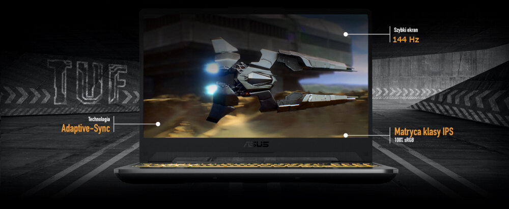 Laptop ASUS TUF Gaming F15 15.6 IPS 144Hz i5-10300H 16GB SSD 512GB GeForce GTX1650 Windows 11 Home procesor pamięć