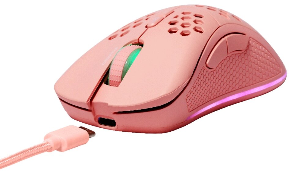 Mysz DELTACO Gam-120 RGB Mysz lekkość przewodowa bezprzewodowa podświetlenie działanie konstrukcja przyciski konfiguralne sensor optyczny połączenie rozgrywka komfort