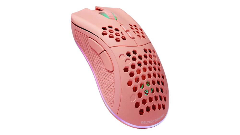 Mysz DELTACO Gam-120 RGB Mysz lekkość przewodowa bezprzewodowa podświetlenie działanie konstrukcja przyciski konfiguralne sensor optyczny połączenie rozgrywka komfort