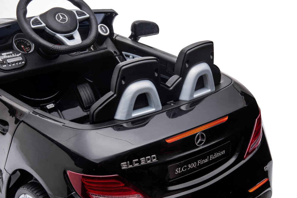 Samochód dla dziecka SUN BABY Mercedes Benz SLC300 Czarny wiek przeznaczenie od 3 lat wymiary długość szerokość wysokość maksymalne obciążenie Solidna budowa