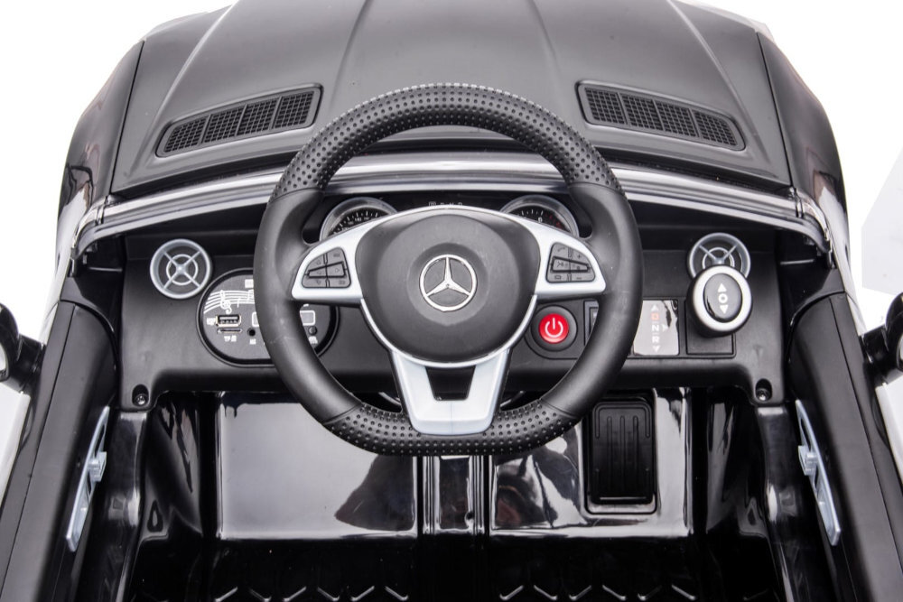 Samochód dla dziecka SUN BABY Mercedes Benz SLC300 Czarny efekty dźwiękowe klakson możliwości wrażenia