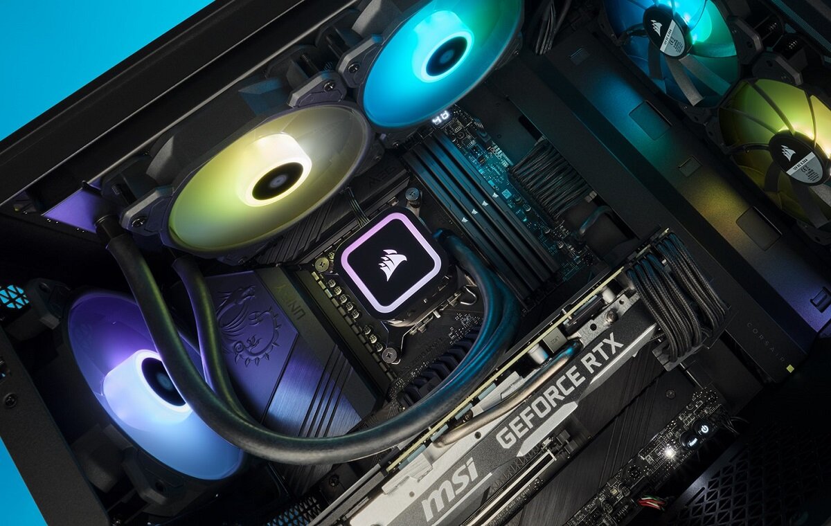 Chłodzenie wodne CORSAIR iCUE Elite RGB podświetlenie RGB Skuteczna cicha praca Wysoka wydajność Wbudowane diody LED Wysoka jakość