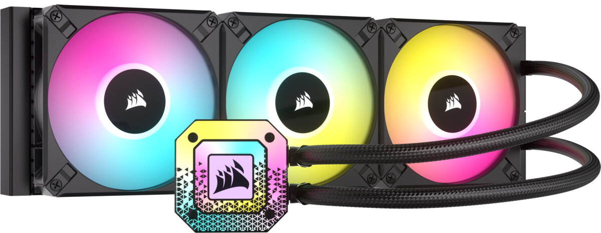 Chłodzenie wodne CORSAIR iCUE H150i Elite Capellix XT Automatyczna regulacja prędkości wentylatorów Tryb Zero RPM Zamknięty układ chłodzenia Kontroler RGB