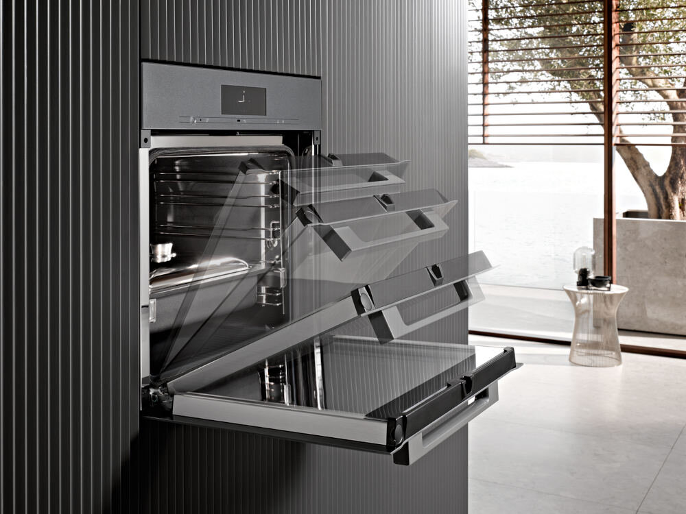 Piekarnik MIELE H 2861 B Stal CleanSteel Elektryczny Czarno-stalowy A+ plynny ruch drzwiczek