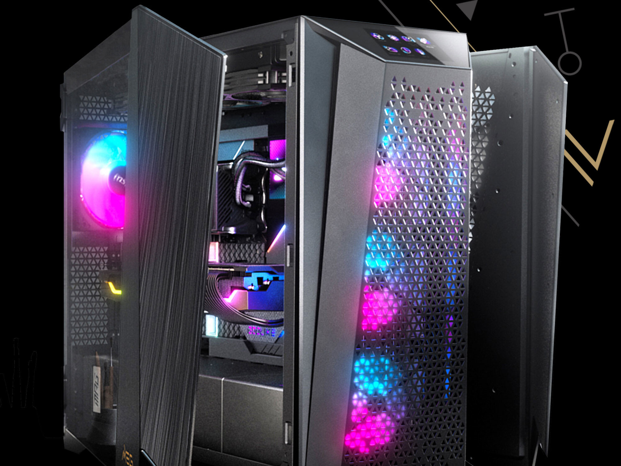 Obudowa MSI MEG Prospect 700R panele szkło zawiasy wloty dostęp