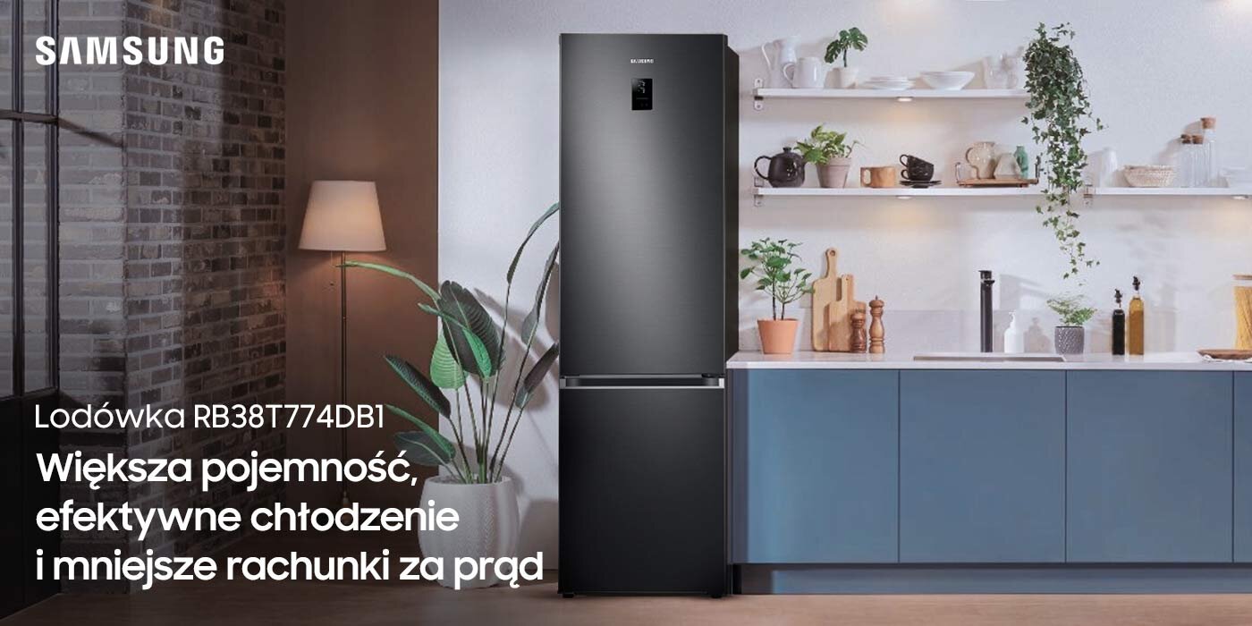 Lodówka RB38T774DB1 Większa pojemność, efektywne chłodzenie