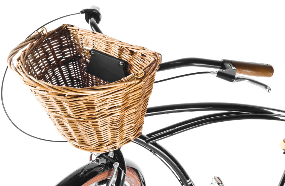 Koszyk wiklinowy na rower VÖGEL VKS-502 Stylowy uniwersalny wygląd współgrał z każdym typem roweru rączka z uchwytem
