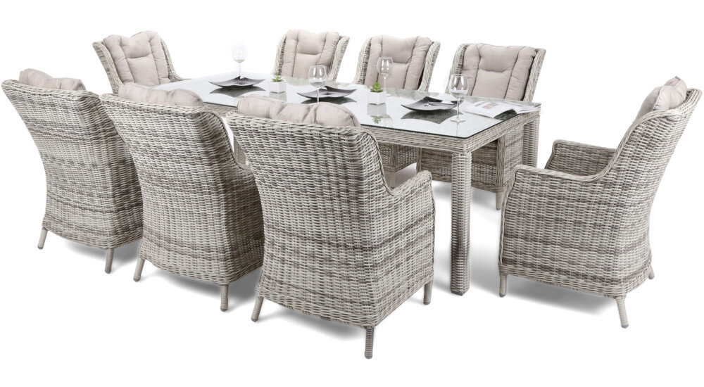 Zestaw mebli ogrodowych HOME & GARDEN Bristol 499320 Bristol 8+1 Szary wysoka odporność na warunki atmosferyczne komfort w luksusowym stylu