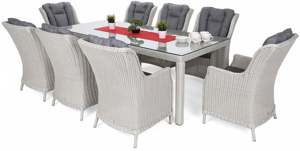 Zestaw mebli ogrodowych HOME & GARDEN Bristol 490754 Biało-szary wysoka odporność na warunki atmosferyczne komfort w luksusowym stylu