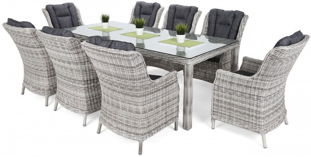 Zestaw mebli ogrodowych HOME & GARDEN Bristol 766805 Szary wysoka odporność na warunki atmosferyczne komfort w luksusowym stylu