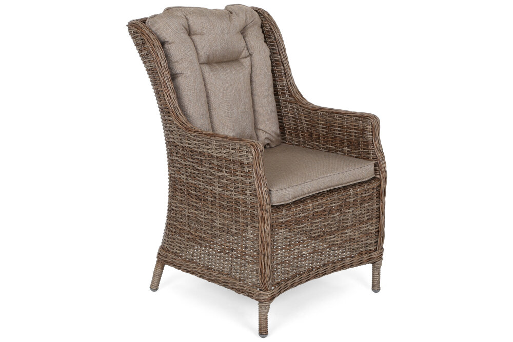 Zestaw mebli ogrodowych HOME & GARDEN Bristol 485021 Brązowo-szary fotele wygodne wysokie oparcie głębokie siedziska wyprofilowane masywne podłokietniki 8 foteli w zestawie