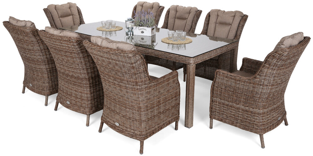 Zestaw mebli ogrodowych HOME & GARDEN Bristol 485021 Brązowo-szary wysoka odporność na warunki atmosferyczne komfort w luksusowym stylu