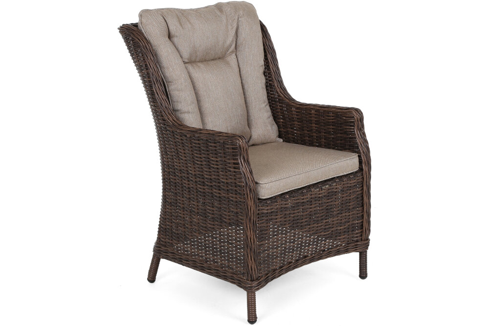 Zestaw mebli ogrodowych HOME & GARDEN Bristol 485021 Brązowy fotele wygodne wysokie oparcie głębokie siedziska wyprofilowane masywne podłokietniki 8 foteli w zestawie