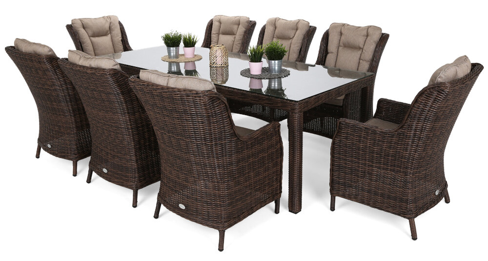 Zestaw mebli ogrodowych HOME & GARDEN Bristol 485021 Brązowy wysoka odporność na warunki atmosferyczne komfort w luksusowym stylu