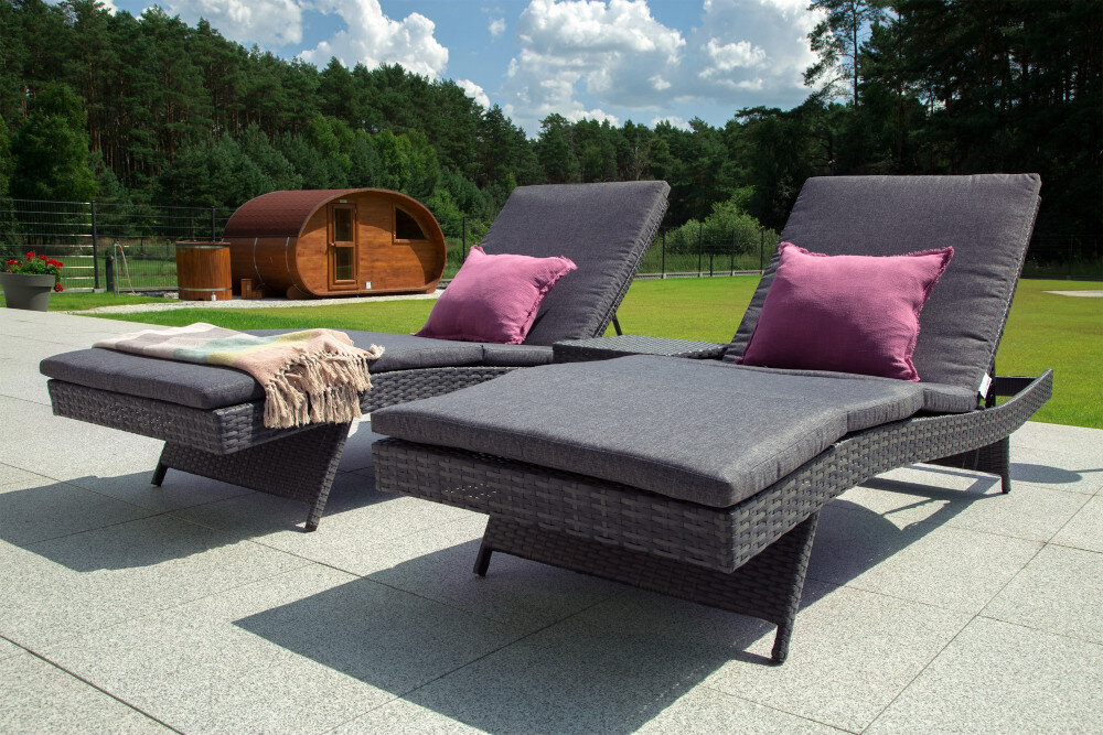 Zestaw mebli ogrodowych HOME & GARDEN Bora Bora 579326 Brązowy wysoka odporność na skrajne warunki atmosferyczne składane nogi wygodne przechowywanie