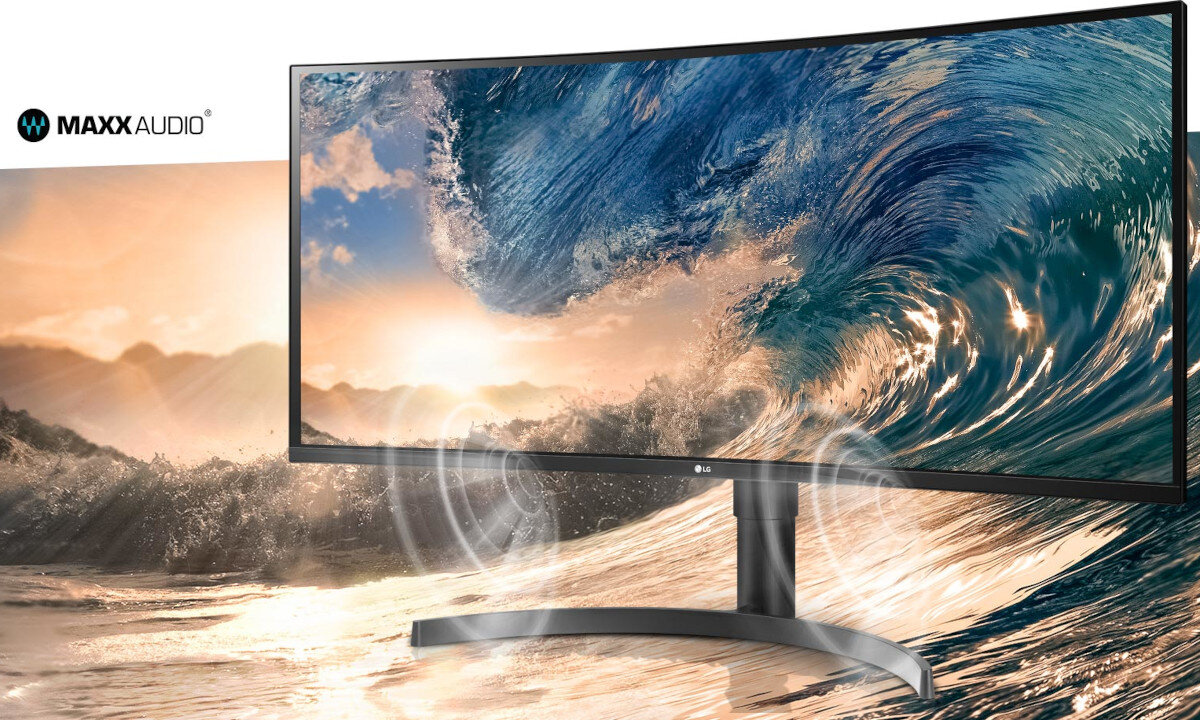 Monitor LG 35WN65C-B 35 3440x1440px 100Hz Curved ramka grubość dźwięk głośniki moc
