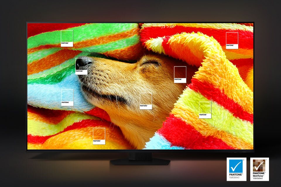 Цветовая палитра на экране телевизора Samsung сертифицирована PANTONE.