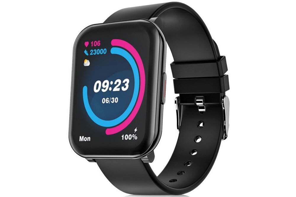 Smartwatch NICEBOY X-fit Watch 2 ekran bateria czujniki zdrowie sport pasek ładowanie pojemność rozdzielczość łączność sterowanie krew puls rozmowy smartfon aplikacja