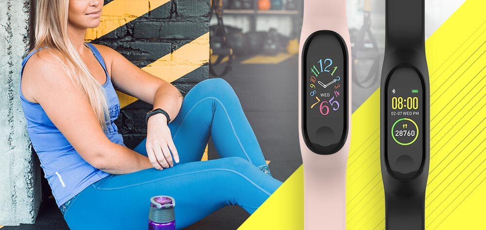 Smartband FOREVER Fitband SB-50 ekran bateria czujniki zdrowie sport pasek ładowanie pojemność rozdzielczość łączność sterowanie krew puls rozmowy smartfon aplikacja 
