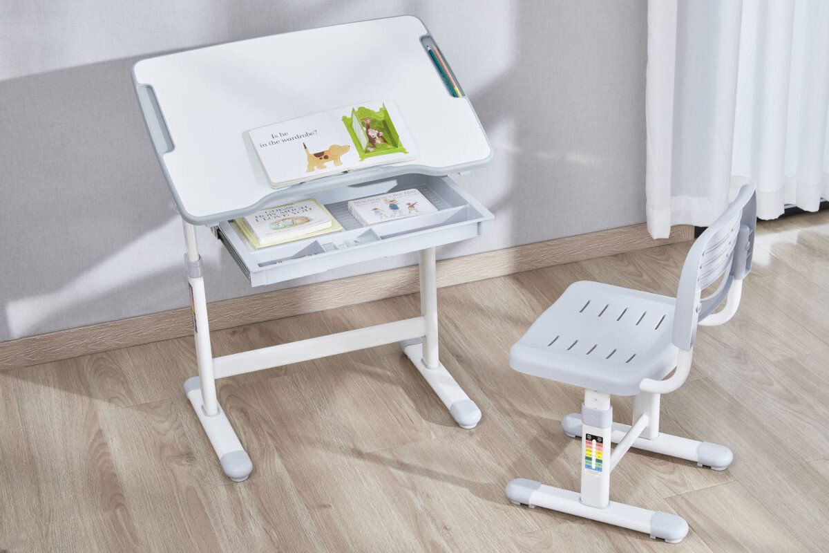 Biurko MOZOS DC-SET + Krzesło Szary mobilność konstrukcja montaż
