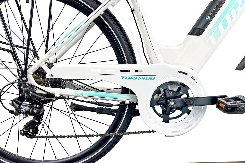Rower elektryczny TORPADO Eolo M20 28 cali męski Czarny hamulce