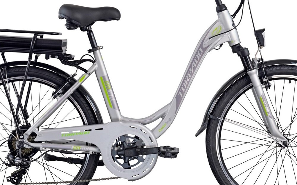 Rower elektryczny TORPADO Eolo M20 28 cali męski Czarny rama aluminium