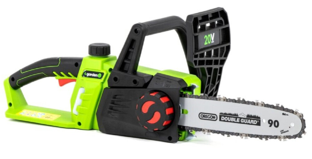 Pilarka akumulatorowa 4GARDEN AP25 solidny podwojny uchwyt ergonomiczna konstrukcja rekojesc pokryta antyposlizgowym materialem