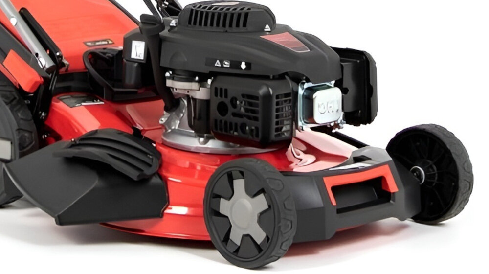 Kosiarka spalinowa FAWORYT GTV51N196LE-4W1 zasilanie silnik górnozaworowy LONCIN V200 system OHV pojemność 196 cm3 płynna efektowna praca elektryczny rozrusznik do niewielkich ogrodów do dużych działek do 1200 m2