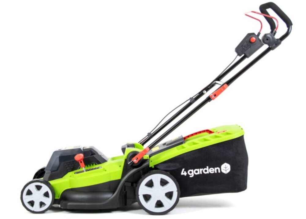 Kosiarka akumulatorowa 4GARDEN AM4422S kompaktowa do trawników o powierzchni do 600 m2 wygody uchwyt niski ciężar 14,5 kg prosta bezproblemowa