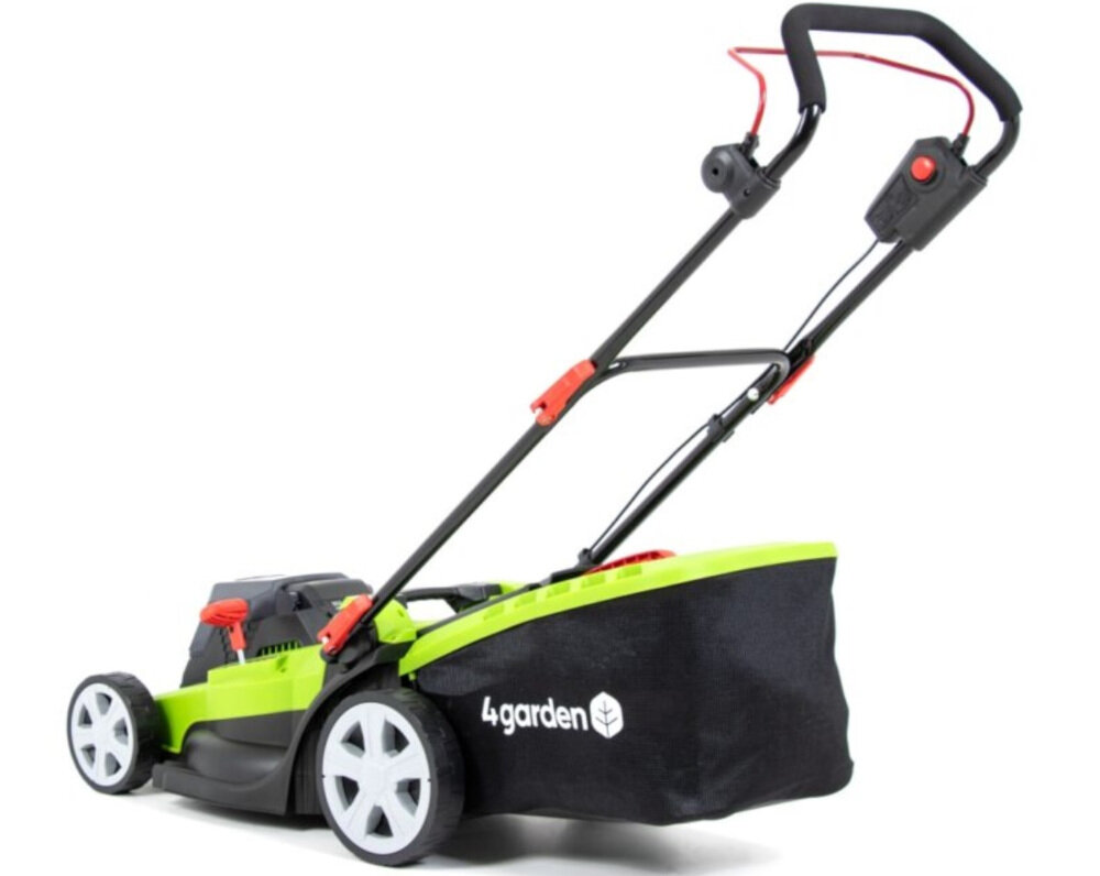 Kosiarka akumulatorowa 4GARDEN AM4422S wygoda komfortowa rączka ergonomiczna forma można prowadzić jedną ręką wysokość uchwytu można regulować
