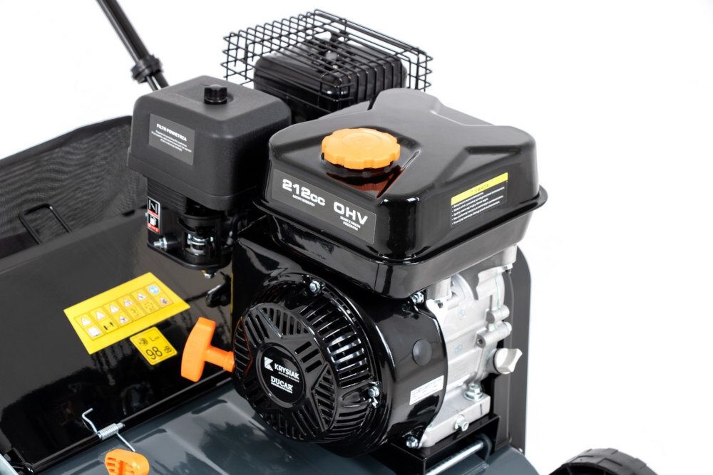 Wertykulator spalinowy HANDY DKW40 Regulacja głębokości dostosowanie praca trawnik kosz pojemność odpady 